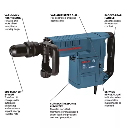 BOSCH 11316EVS, 14 Amp SDS-max® Demolition Hammer - Image 2