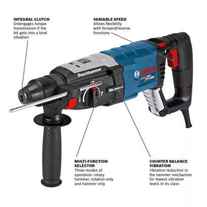 BOSCH GBH2-28L, 1-1/8" SDS-plus® Rotary Hammer w/ Vibration Control & Kick Back - Image 2
