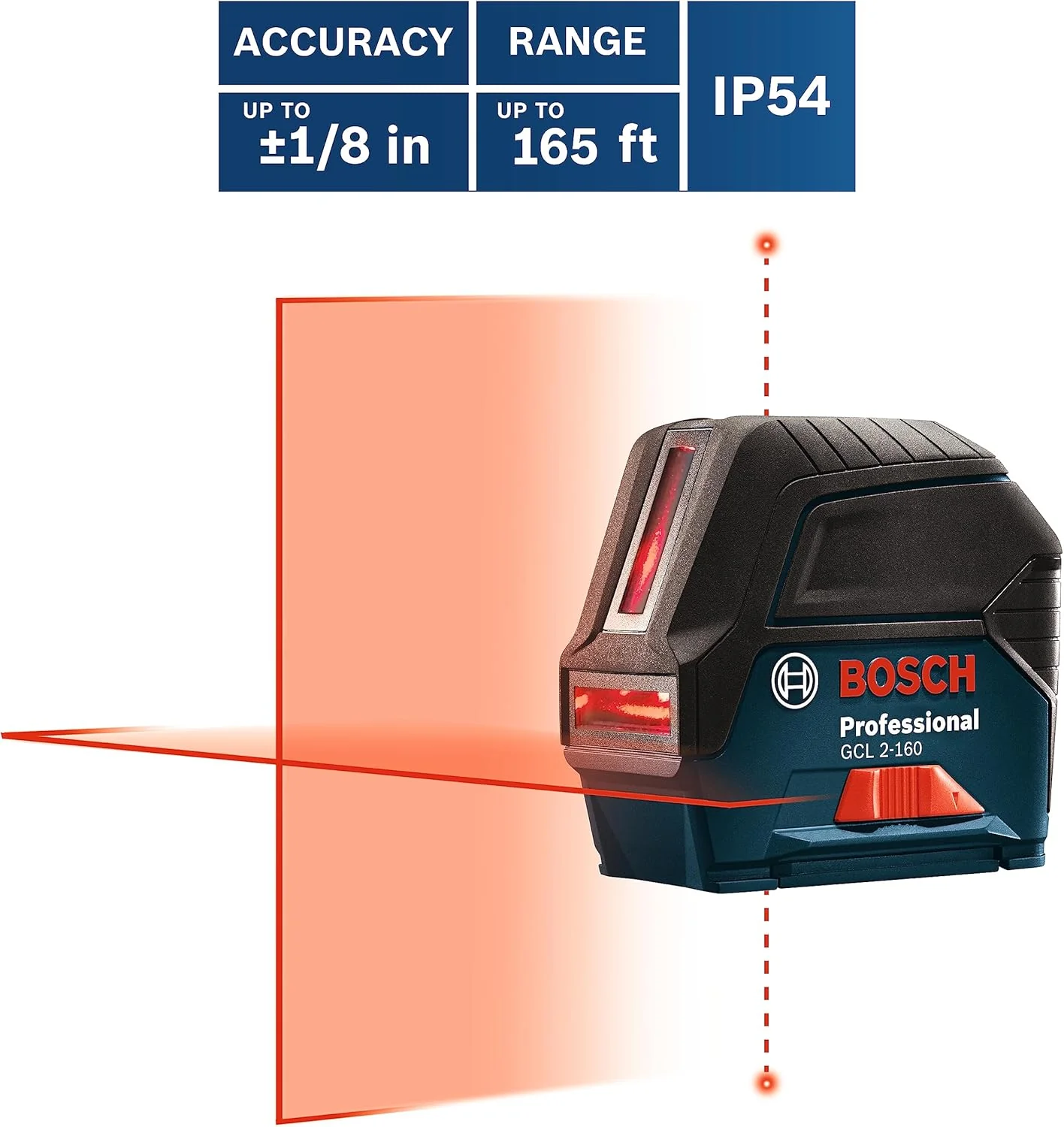 BOSCH GCL 2-160, Self-Leveling Cross-Line Laser with Plumb Points - Image 16