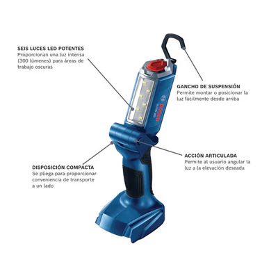 Bosch GLI18V-300N, 18V LED Articulating Light - 300 Lumens (Bare Tool) - Image 12