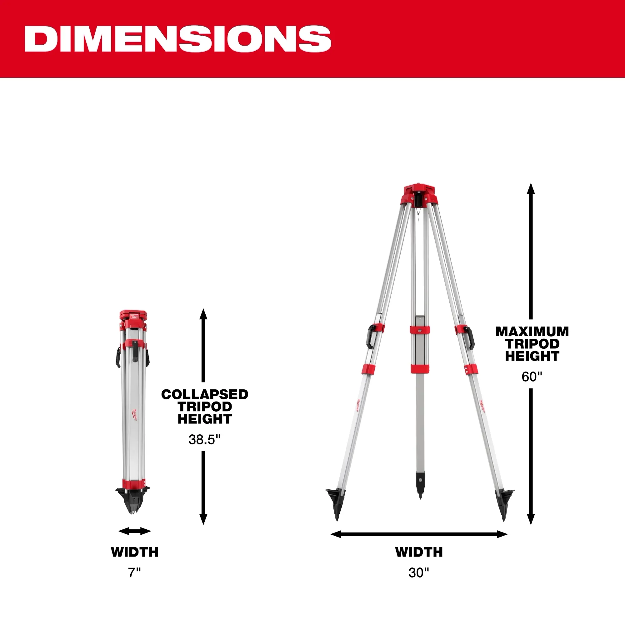 Milwaukee 48-35-3700, Rotary Laser Tripod - Image 4