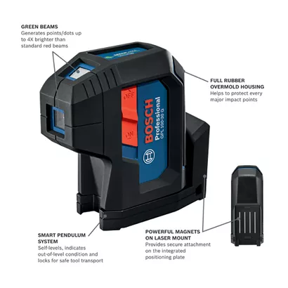 BOSCH GPL100-30G, Green-Beam Three-Point Self-Leveling Alignment Laser - Image 2