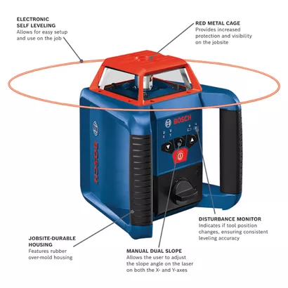 BOSCH GRL2000-40HK, REVOLVE2000 Self-Leveling Horizontal Rotary Laser Kit - Image 2