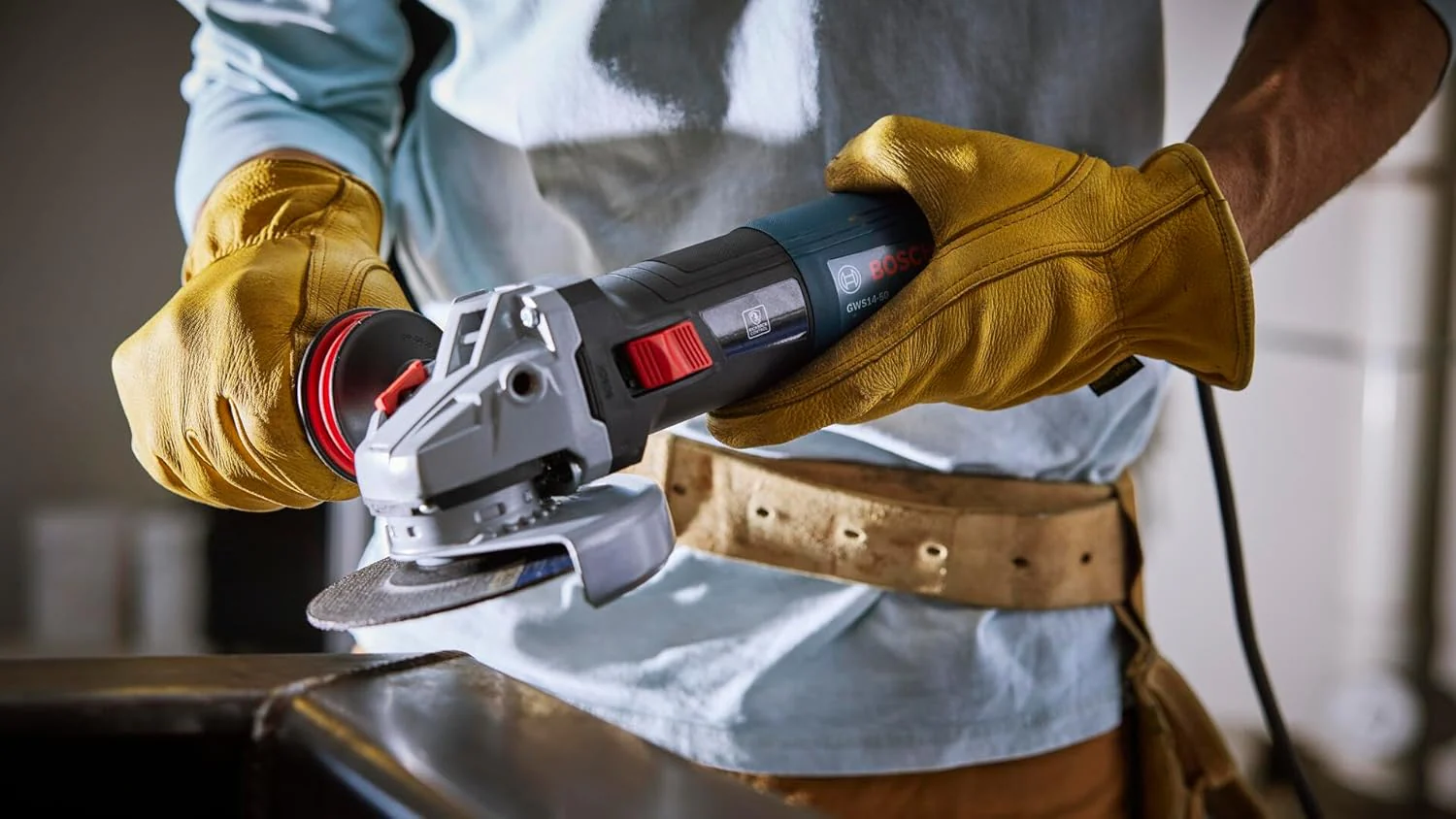 BOSCH GWS14-50, 5 In. Angle Grinder Compact Powerful 13-Amp Motor with Slide Switch - High Performance for Grinding and Cutting - Image 8