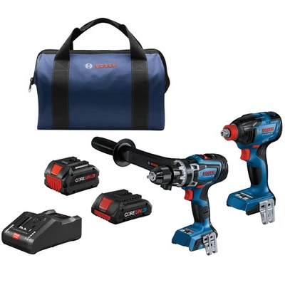BOSCH GXL18V-260B26, 18V 2-Tool Combo Kit with Connected-Ready 1/2 In. Hammer Drill/Driver, Connected-Ready Two-In-One 1/4 In. and 1/2 In. Bit/Socket Impact Driver/Wrench, (1) CORE18V 8 Ah High Power Battery and (1) CORE18V 4 Ah Advanced Power Battery - Image 15