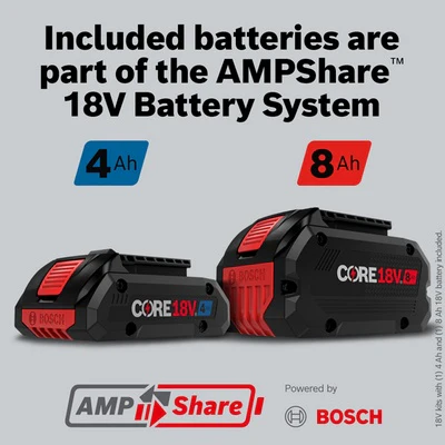 BOSCH GXL18V-260B26, 18V 2-Tool Combo Kit with Connected-Ready 1/2 In. Hammer Drill/Driver, Connected-Ready Two-In-One 1/4 In. and 1/2 In. Bit/Socket Impact Driver/Wrench, (1) CORE18V 8 Ah High Power Battery and (1) CORE18V 4 Ah Advanced Power Battery - Image 17
