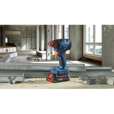 BOSCH GXL18V-260B26, 18V 2-Tool Combo Kit with Connected-Ready 1/2 In. Hammer Drill/Driver, Connected-Ready Two-In-One 1/4 In. and 1/2 In. Bit/Socket Impact Driver/Wrench, (1) CORE18V 8 Ah High Power Battery and (1) CORE18V 4 Ah Advanced Power Battery - Image 7