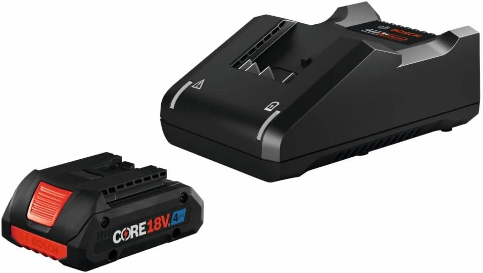 BOSCH GXS18V-15N15, 18V Starter Kit with (1) CORE18V® 4 Ah Advanced Power Battery and 18V Standard Battery Charger