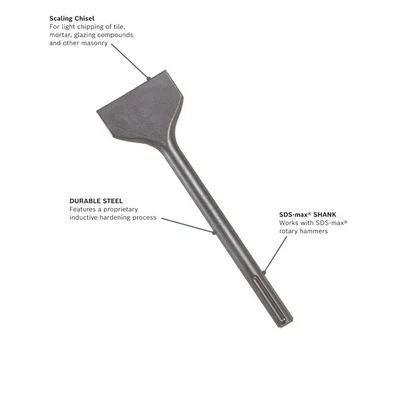 BOSCH HS1910, SDS-Max® Shank 3" X 12" Scaling Chisel - Image 2