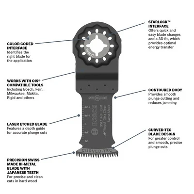 BOSCH OSL114JF-10, 1-1/4" Starlock® Oscillating Multi-Tool Bi-Metal Xtra-Clean Plunge Cut Blades - Image 4