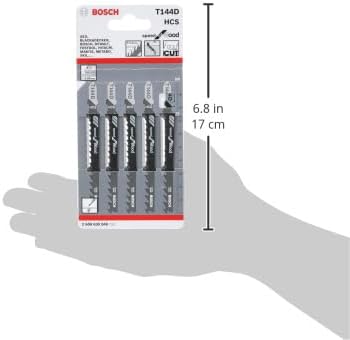 BOSCH T144D, 4", 6TPI, HCS BOSCH Shank Jigsaw Blade  (5 Pk) - Image 3