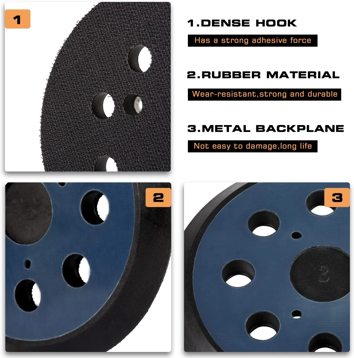 DEWALT 151281-08, 5'' Sander Hook & Loop Backing Pad - Image 3