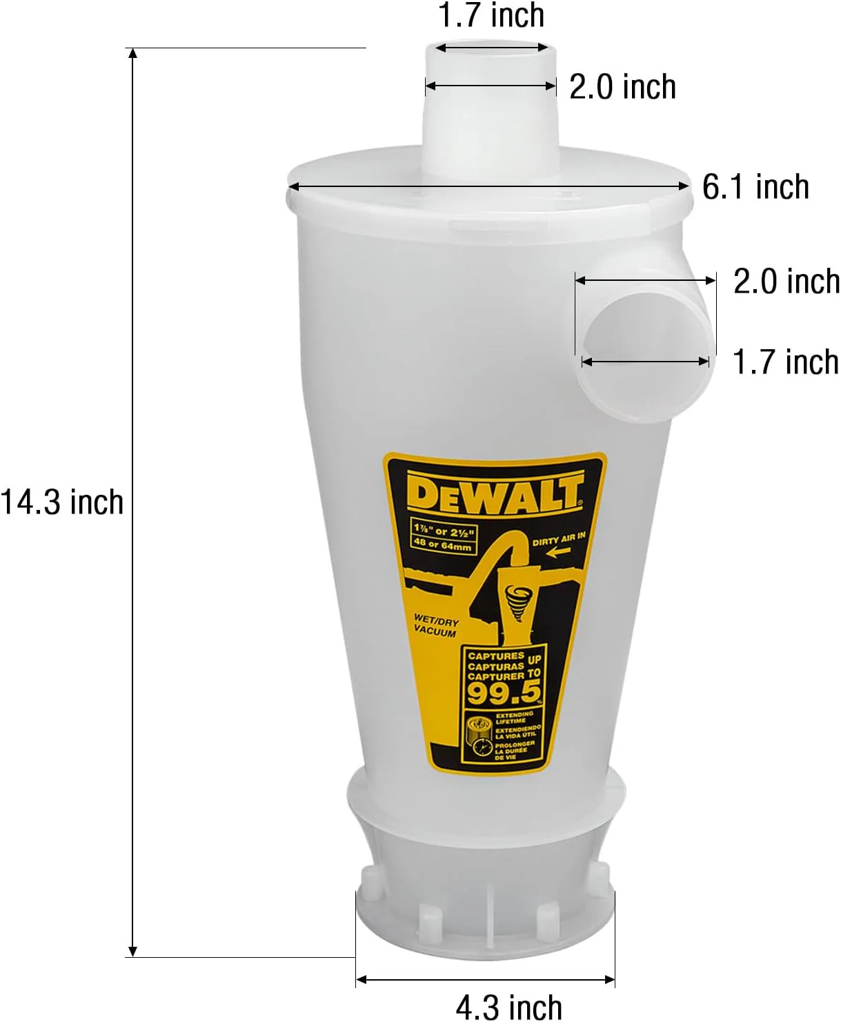 DEWALT DXVCS002, 6 GALLON CYCLONIC DUST SEPARATOR - Image 3