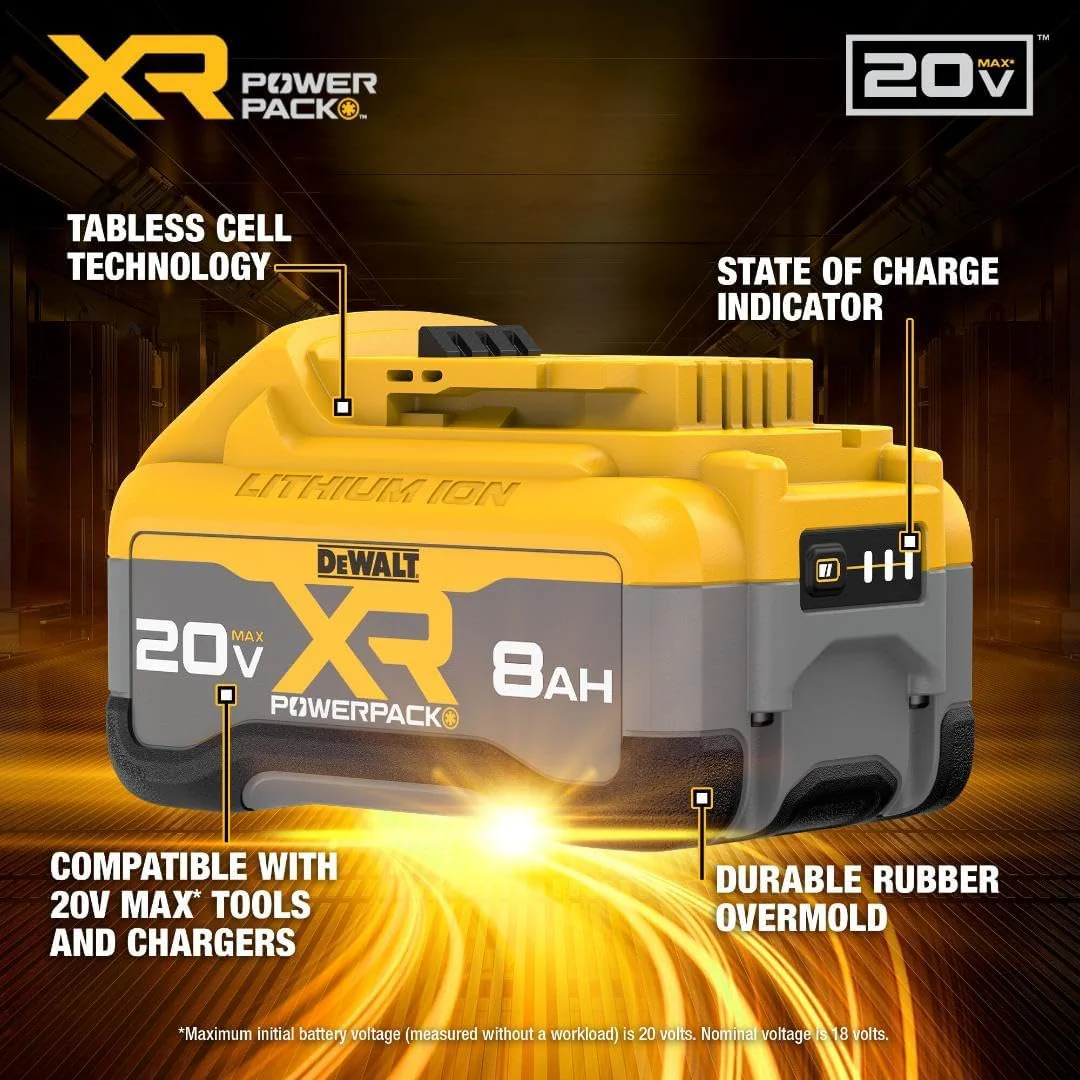 DEWALT DCB2108-2, 20V MAX XR POWERPACK 8.0Ah Battery 2-Pack - Image 3