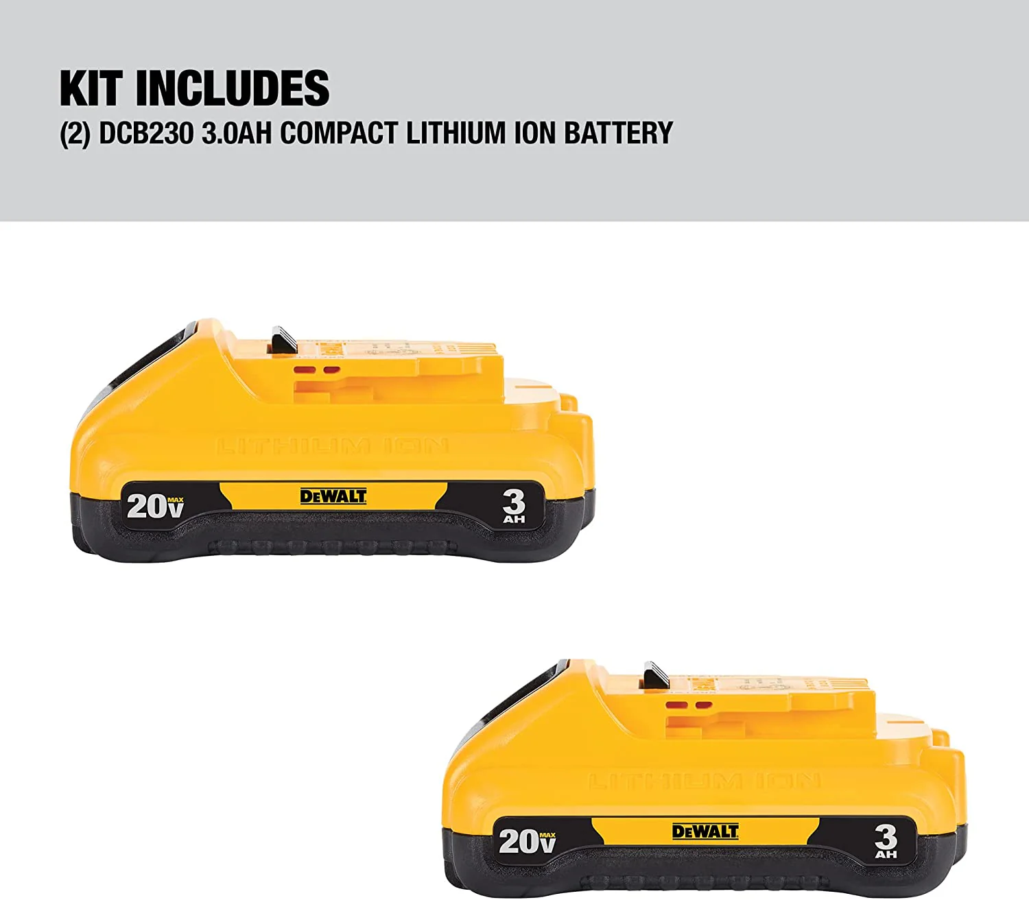 DEWALT DCB230-2, 20V MAX 3 Ah Compact Battery 2-Pack - Image 4