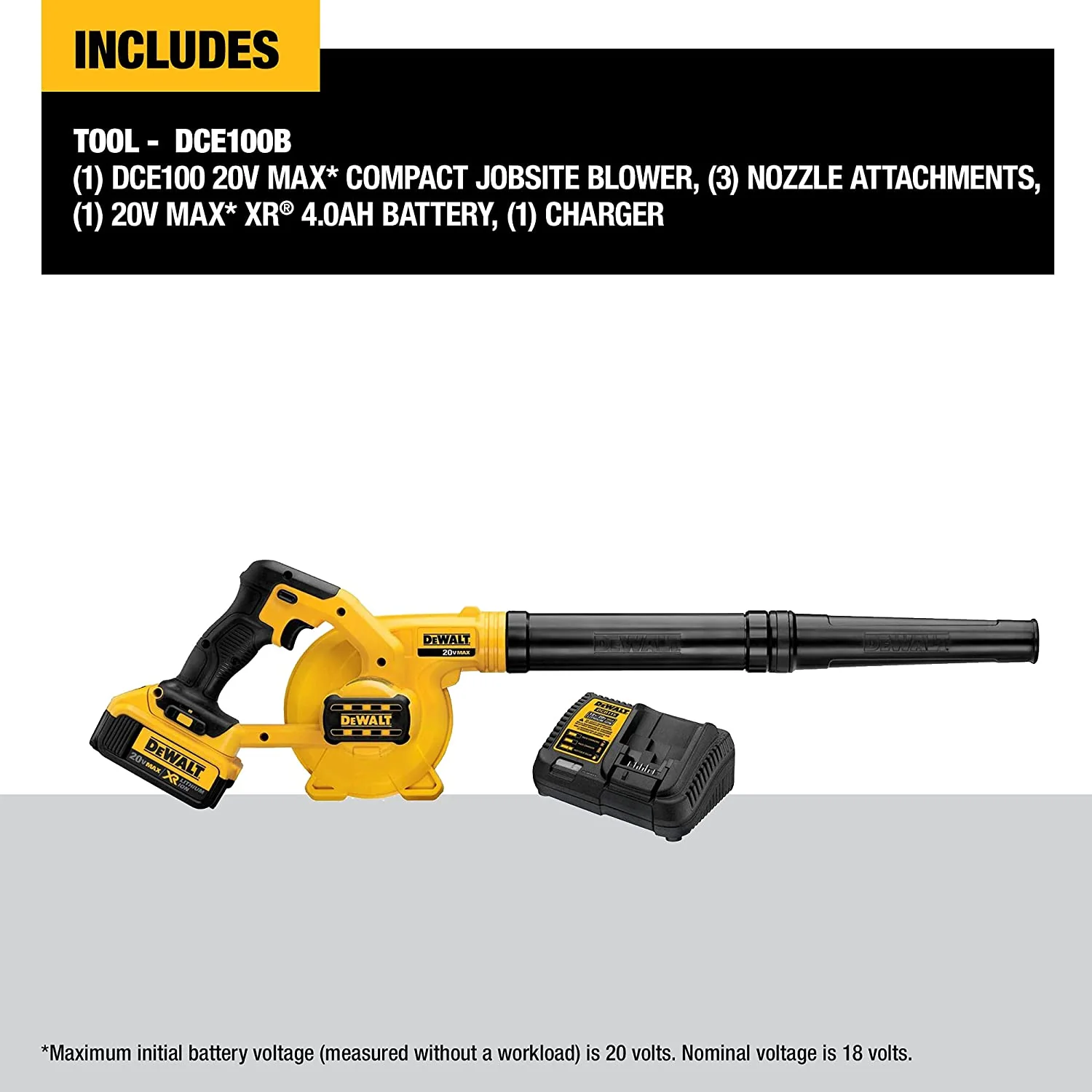 DEWALT DCE100M1, 20V MAX Compact Jobsite Blower Kit - Image 6