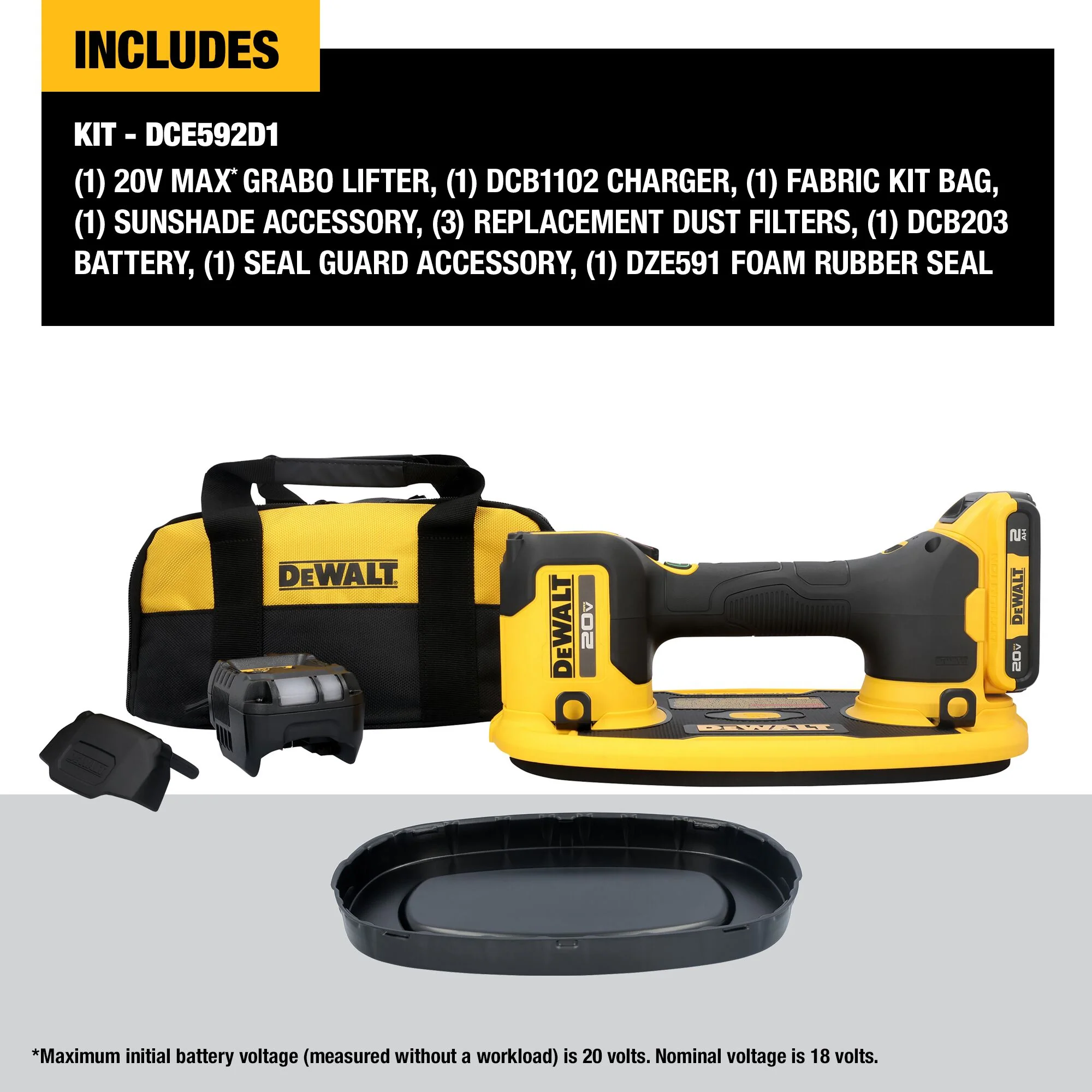 DEWALT DCE592BD1, 20V MAX Grabo Lifter Kit - Image 2
