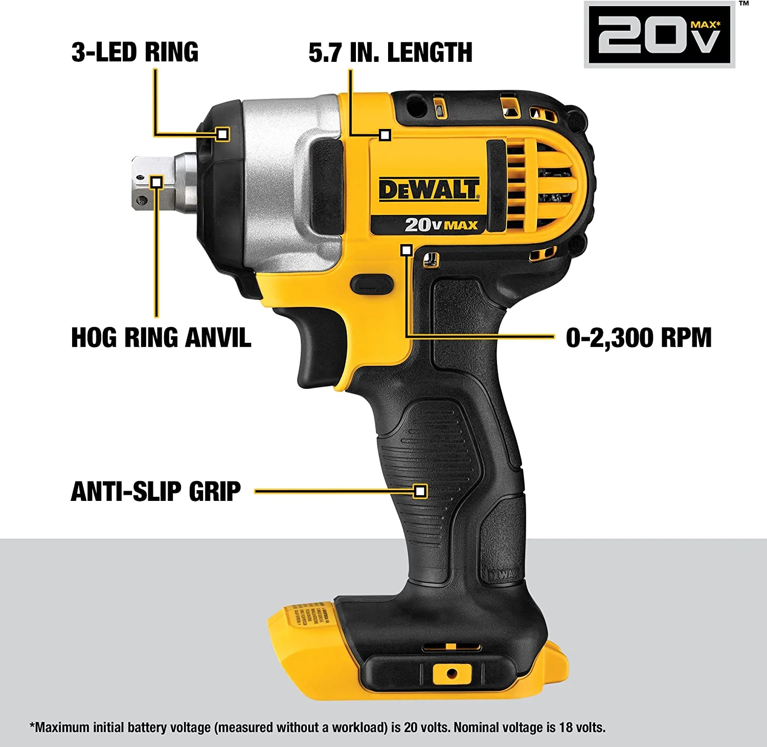 DEWALT DCF880B, 20V MAX 1/2'' Impact Wrench (Tool Only) - Image 5