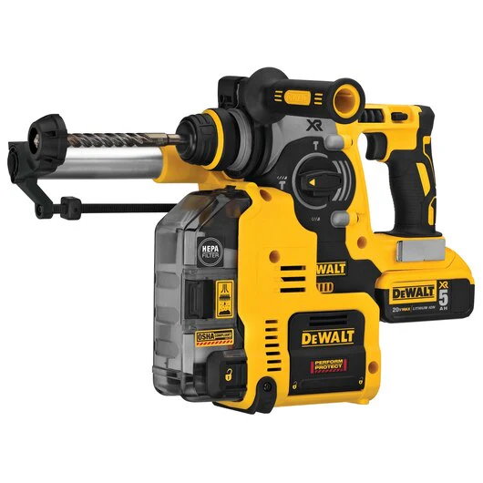 DEWALT DCH273P2DHO, 20V MAX XR 3 Mode SDS Rotary Hammer (5.0Ah) w/ 2 Batteries, Dust Extractor and Kit Box - Image 5