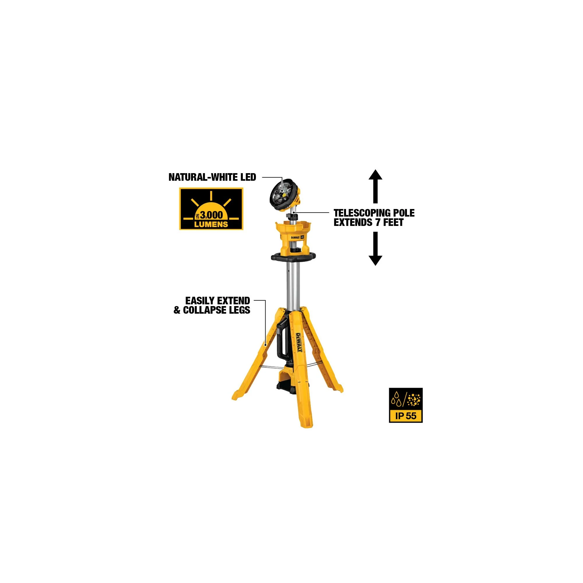 DEWALT DCL079B, 20V MAX Cordless Tripod Light (Tool Only) - Image 4