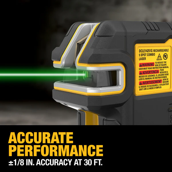 DEWALT DCLE14251GB, Rechargeable 5 Spot Combo Laser - Image 3