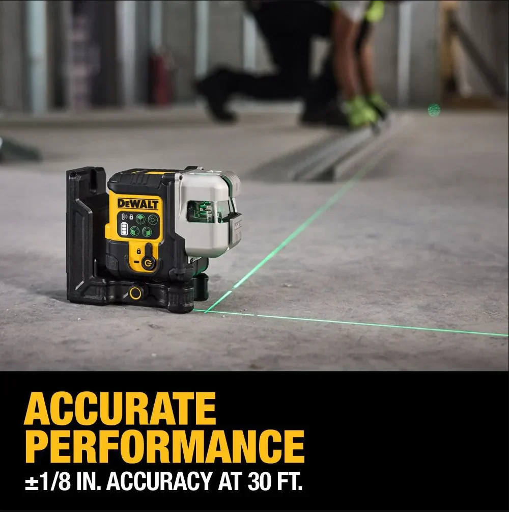 DEWALT DCLE14301GB, USB Rechargeable Green 3X180° Line Laser Base Kit - Image 4