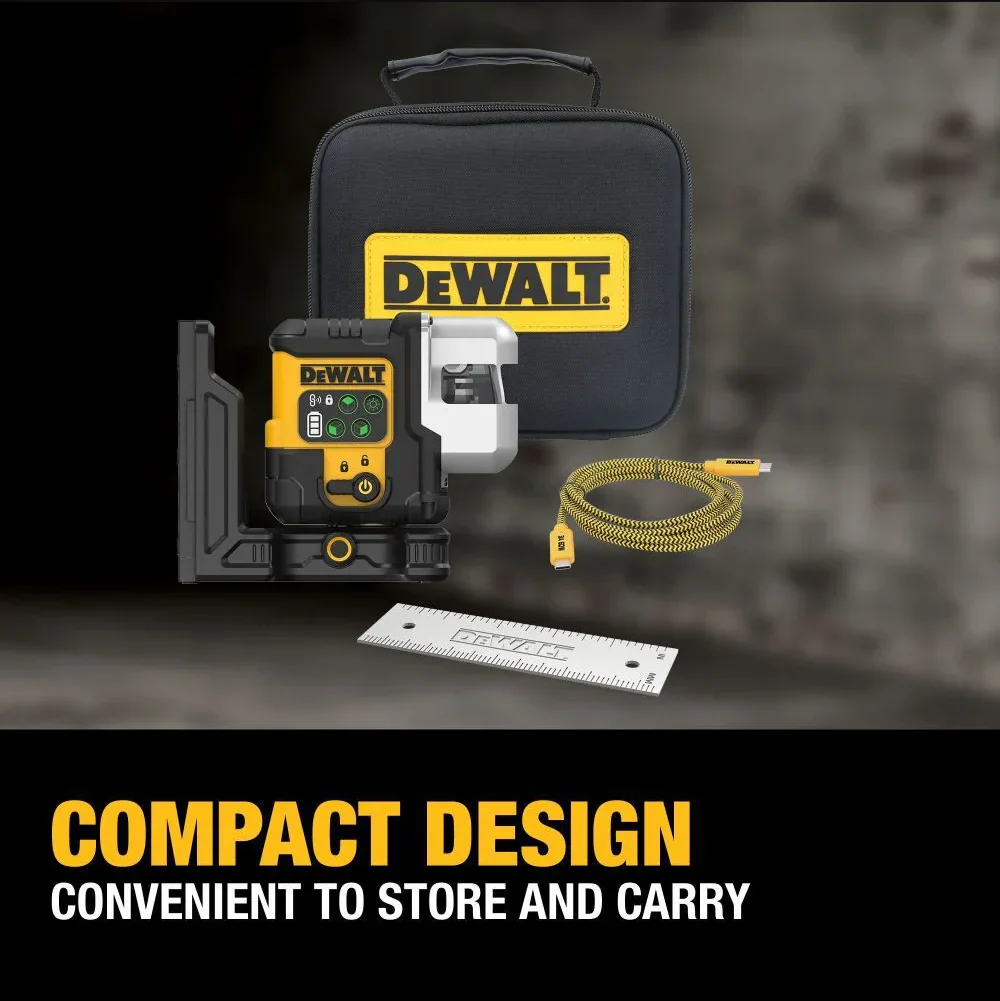 DEWALT DCLE14301GB, USB Rechargeable Green 3X180° Line Laser Base Kit - Image 7