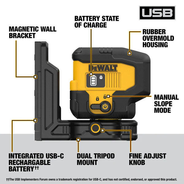 DEWALT DCLE16031GB, Rechargeable 3 Spot Laser - Image 2
