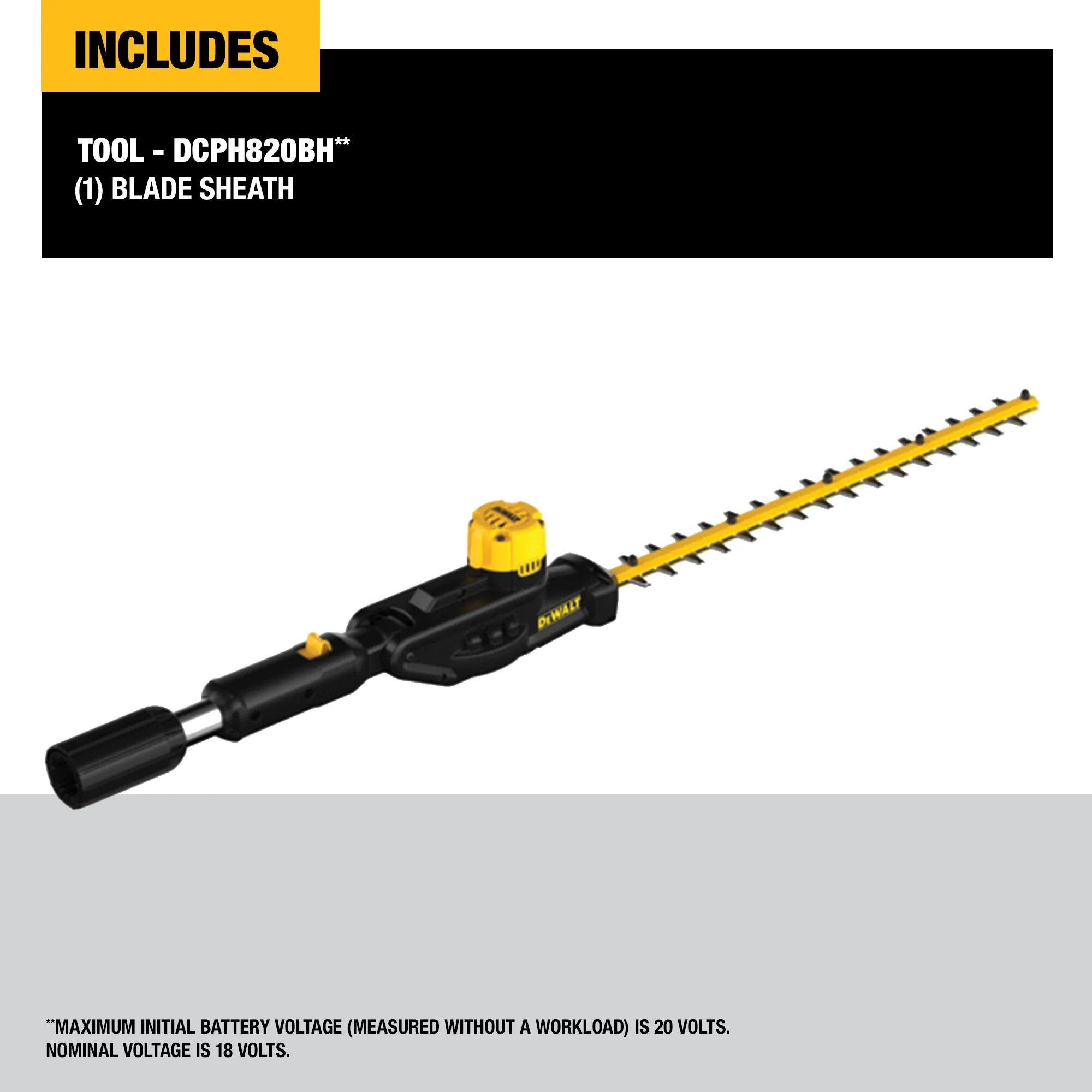 DEWALT DCPH820BH, Pole Hedge Trimmer Head with 20 MAX Compatibility - Image 3