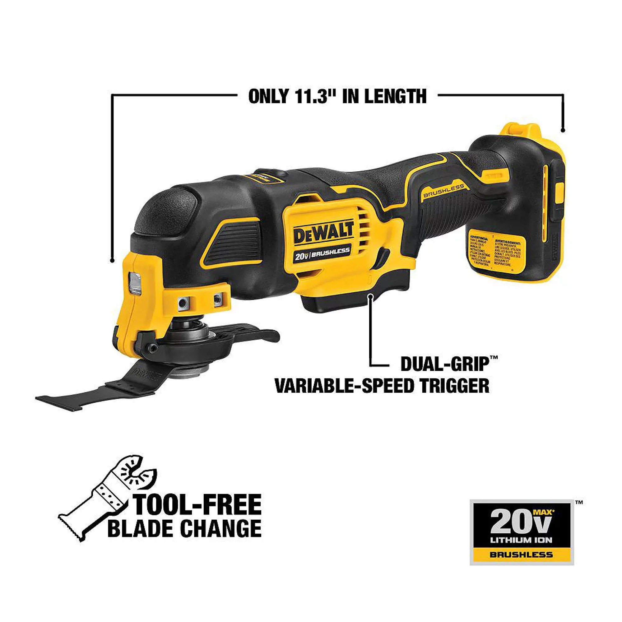 DEWALT DCS354B, ATOMIC 20V MAX Brushless Oscillating Multi-Tool (Tool Only) - Image 3