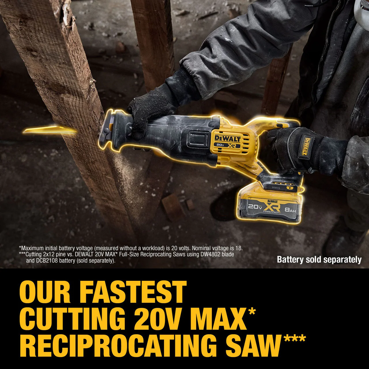 DEWALT DCS384B, 20V MAX* XR® BRUSHLESS CORDLESS RECIPROCATING SAW (TOOL ONLY) - Image 3