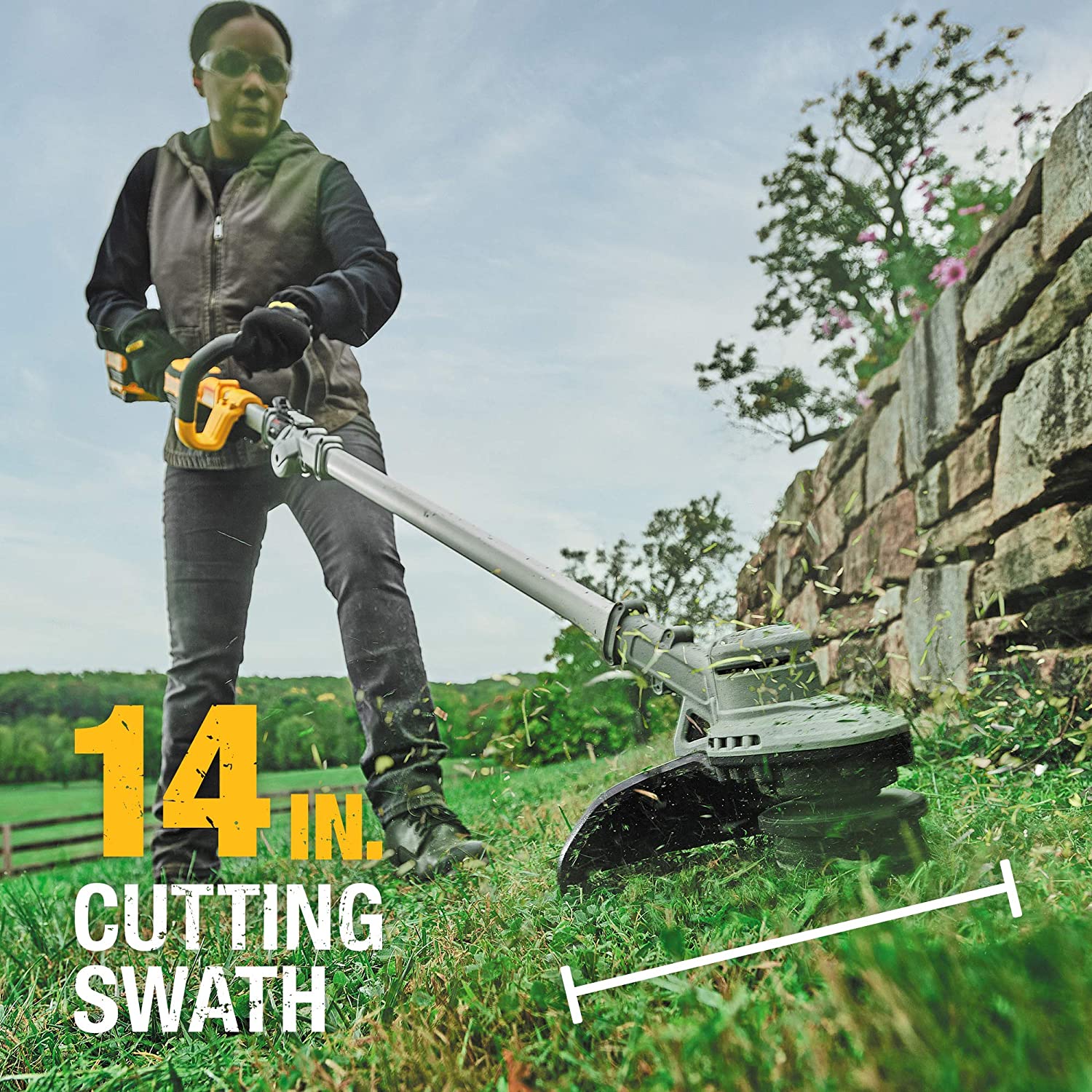 DEWALT DCST922P1, 20V MAX Cordless Brushless 14" Folding String Trimmer Kit (5.0 Ah) - Image 6