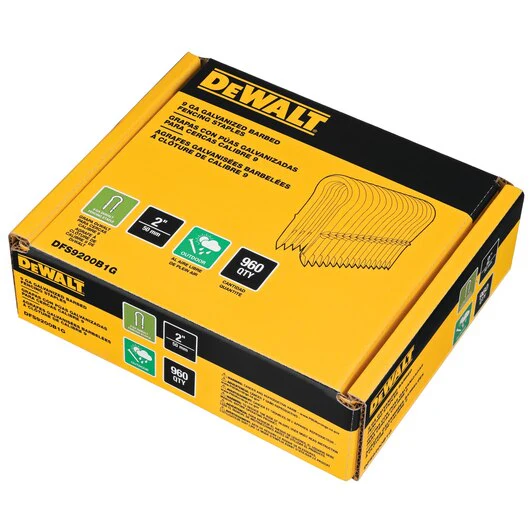 DEWALT DFS9200B1G, 9Ga Galv Barbed Staples 2'' (960/PK) - Image 2