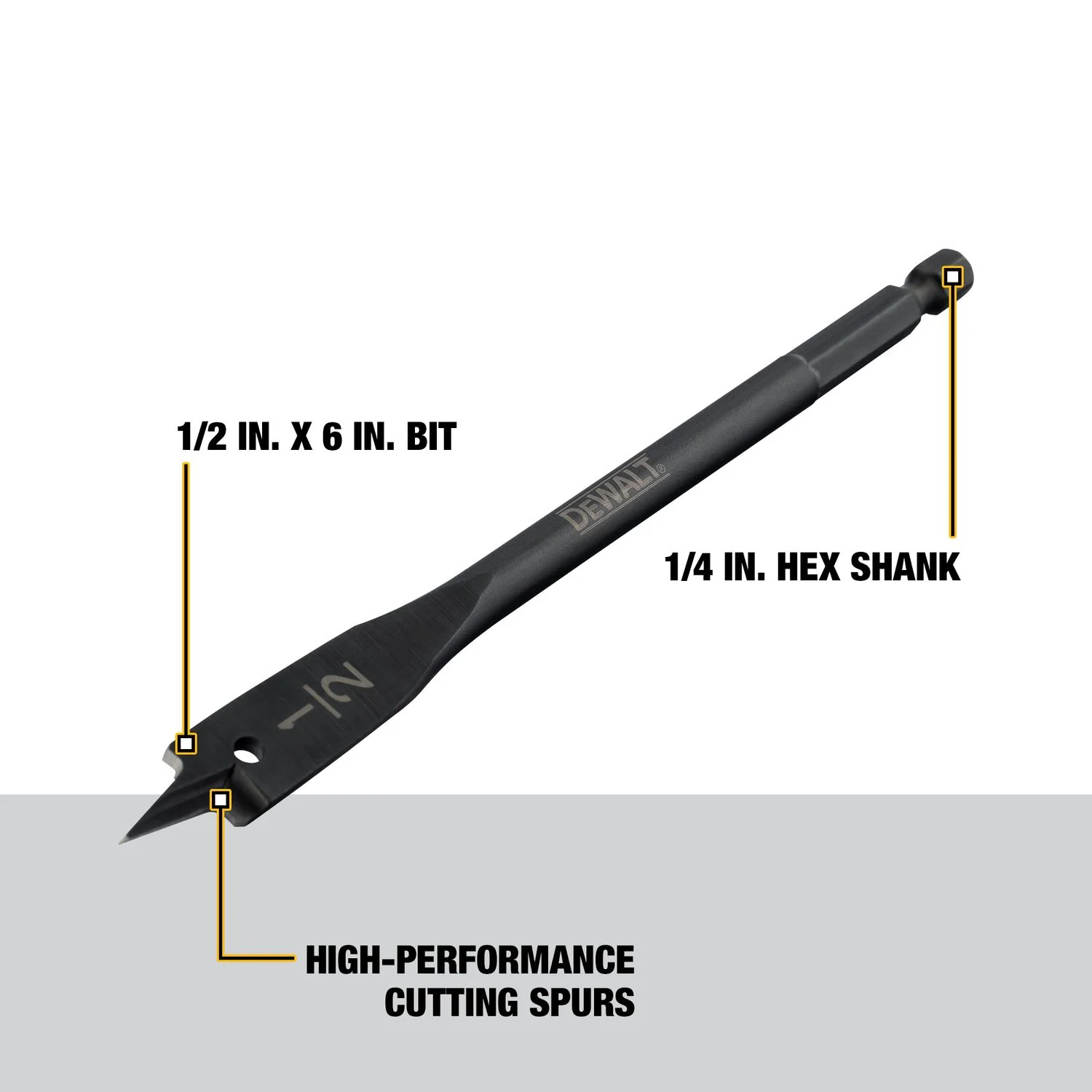 DEWALT DW1571, 5/16'' X 6'' Heavy Duty Spade Bit - Image 4