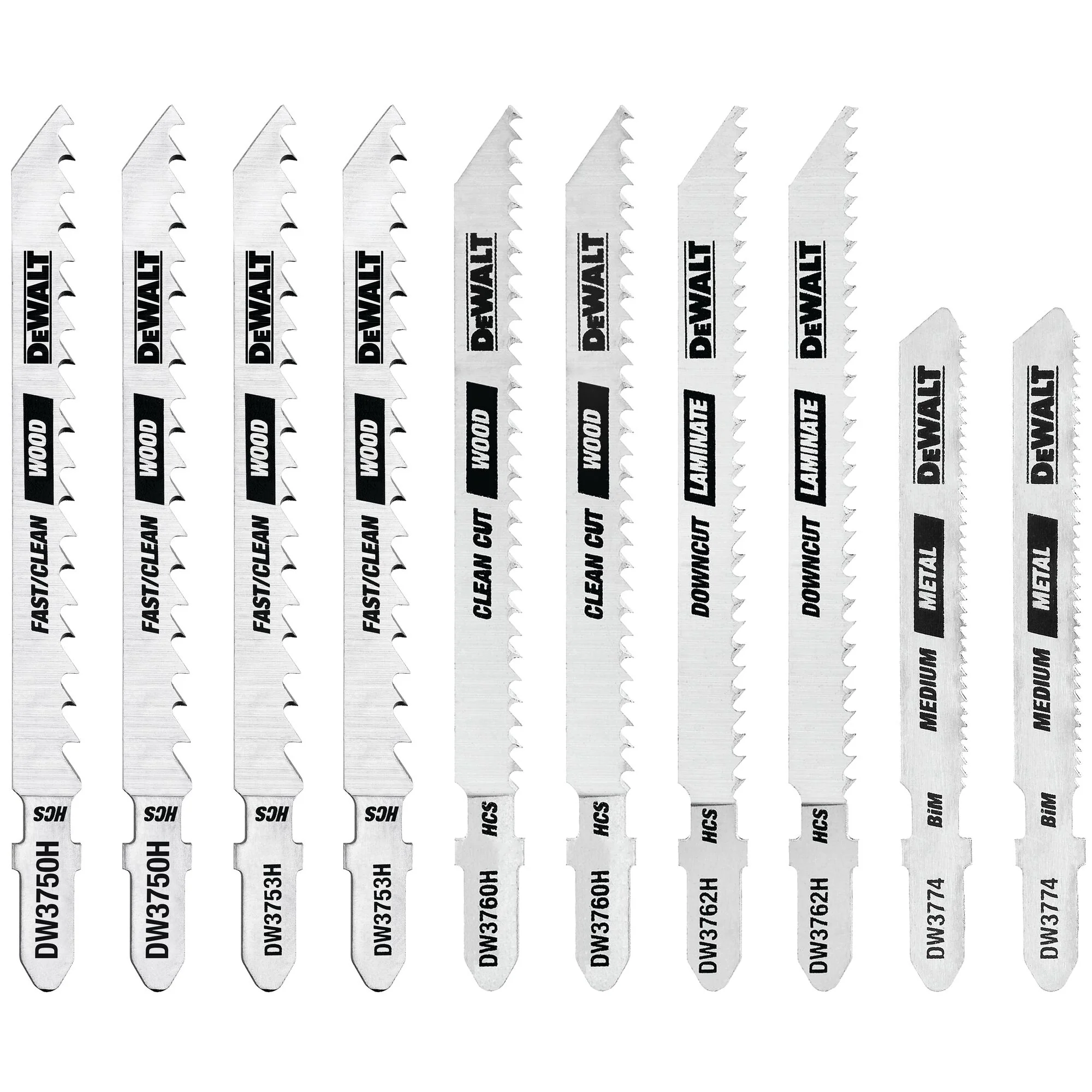 DEWALT DW3741C, 10 pc T-Shank Jig Saw Blade Set - Image 2
