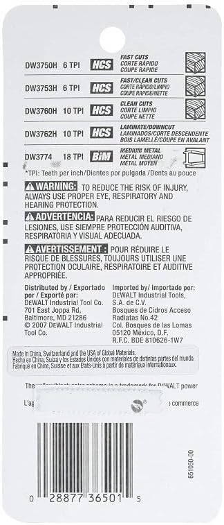 DEWALT DW3795H, 5 pc T-Shank Jig Saw Blade Set - Image 4