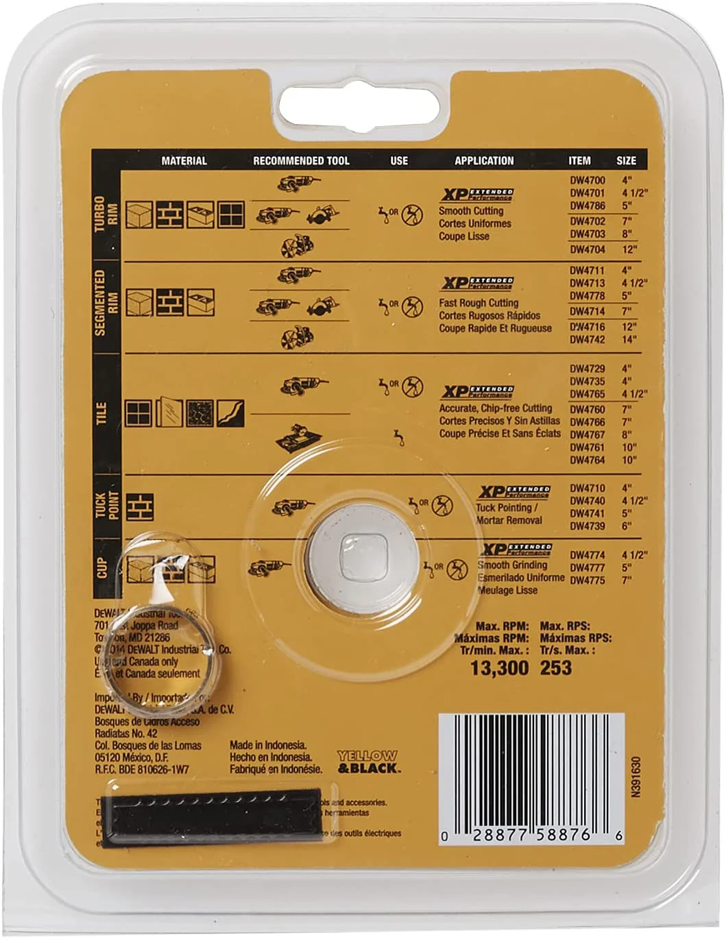 DEWALT DW4740, 4-1/2'' x 0.250'' XP Tuck Point Blade - Image 4