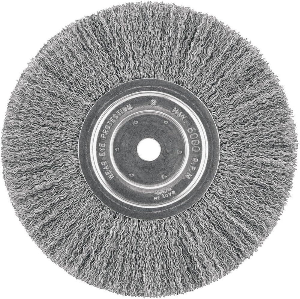 DEWALT DW4907, Wire Wheel, 8-Inch, Crimped, 5/8-Inch Arbor, Wide Face