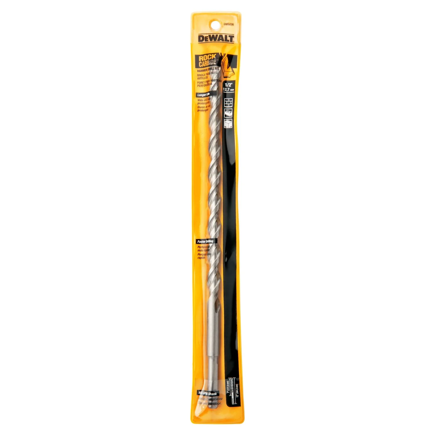 DEWALT DW5236, 1/2'' x 12'' Carbide Hammer Drill Bits (Discontinued) - Image 5