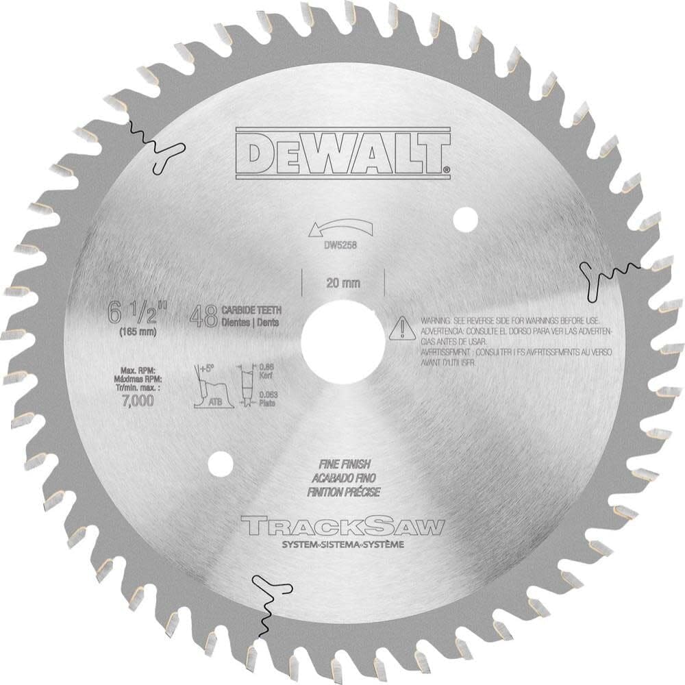 DEWALT DW5258, Track saw Blade, Ultra Fine Finishing, 48-Tooth, 6-1/2-Inch - Image 4