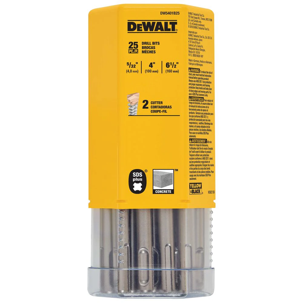 DEWALT DW5401, 5/32'' x 4-1/2'' x 6-1/2'' SDS  Plus 2 Cutter Drill Bits (each) - Image 3