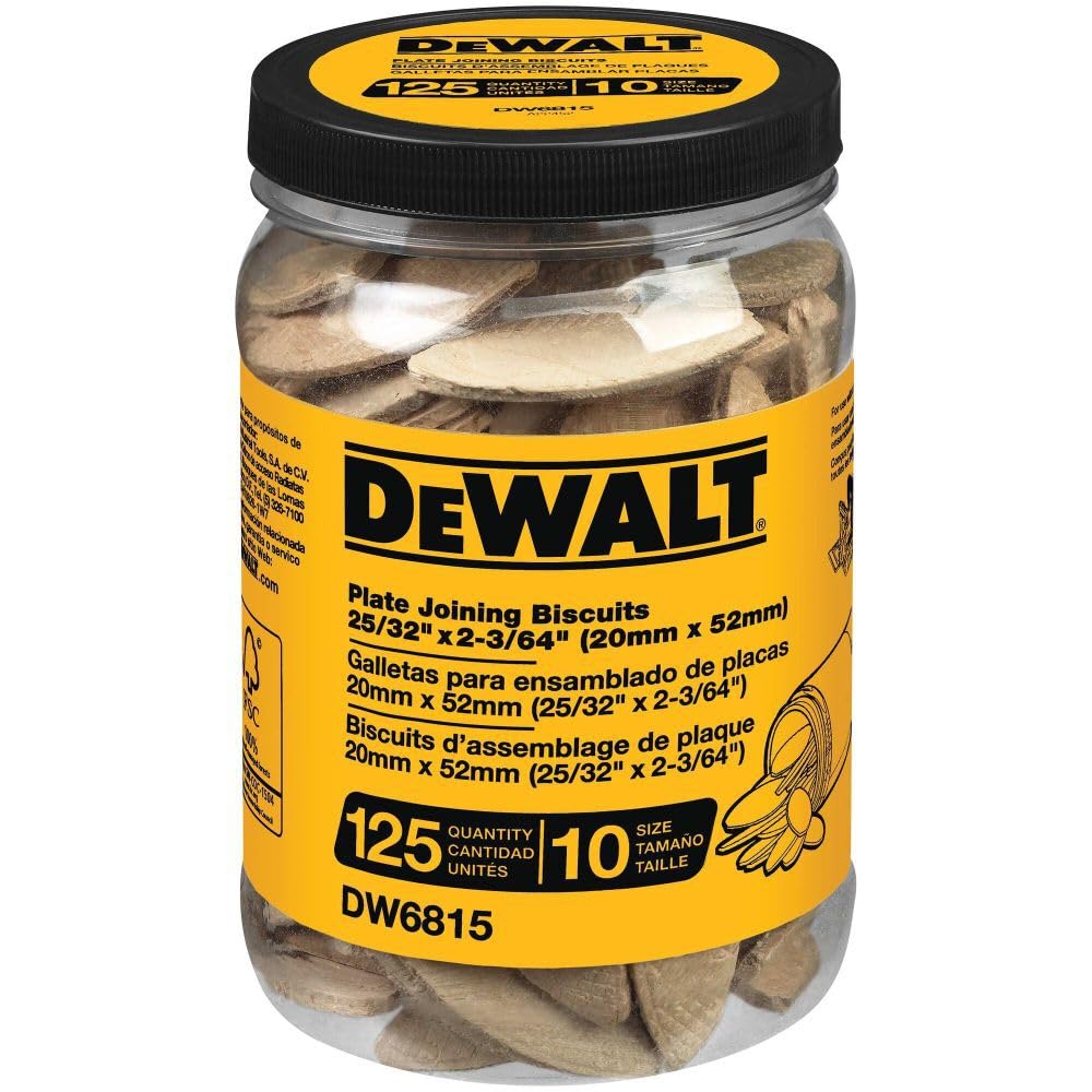 DEWALT DW6815, Tube Biscuits Size 10 (125/Jar)