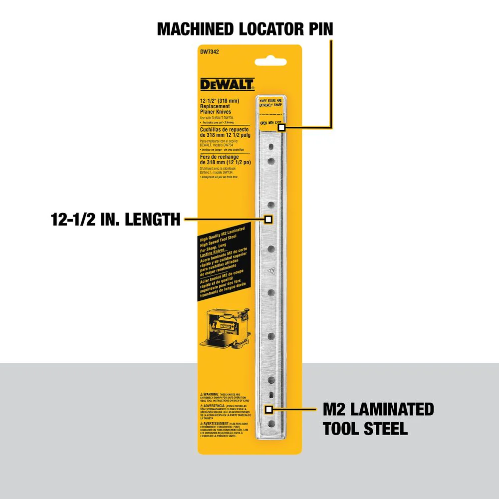 DEWALT DW7342, 12-1/2'' Disposable, Reversible Planer Knives For DW734 - Image 4