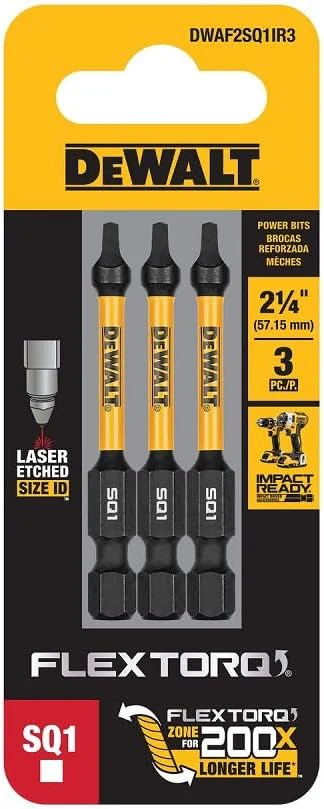 DEWALT DWAF2SQ1IR3,  2.25IN SQUARE #1 FLEXTORQ 3PK - Image 4