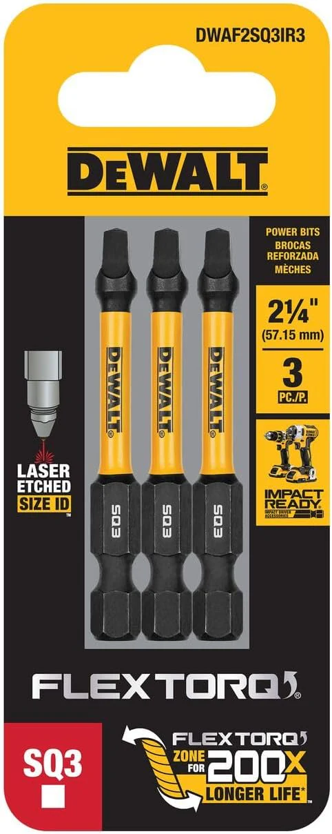 DEWALT DWAF2SQ3IR3,  2.25IN SQUARE #3 FLEXTORQ 3PK - Image 4