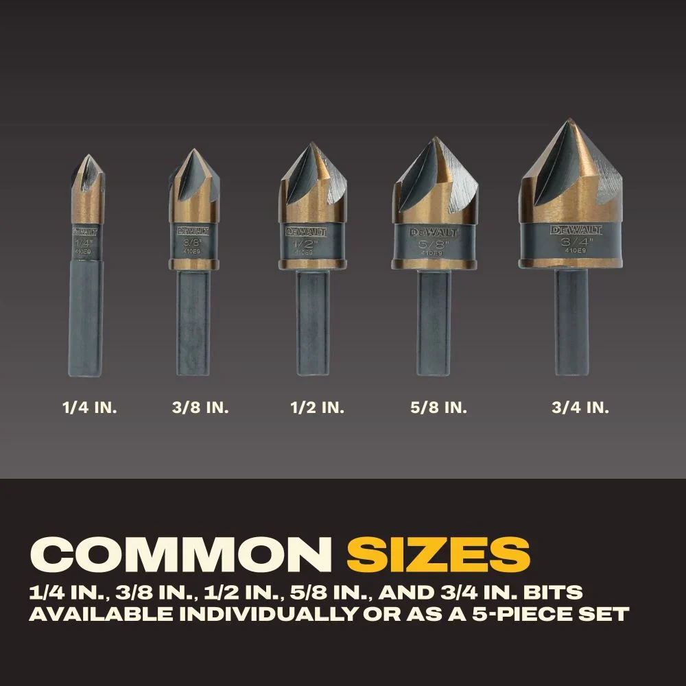DEWALT DWAMDB5SETCS, Shell DW Black & Gold Hi-Speed Steel Countersink Set (5pcs) - Image 6