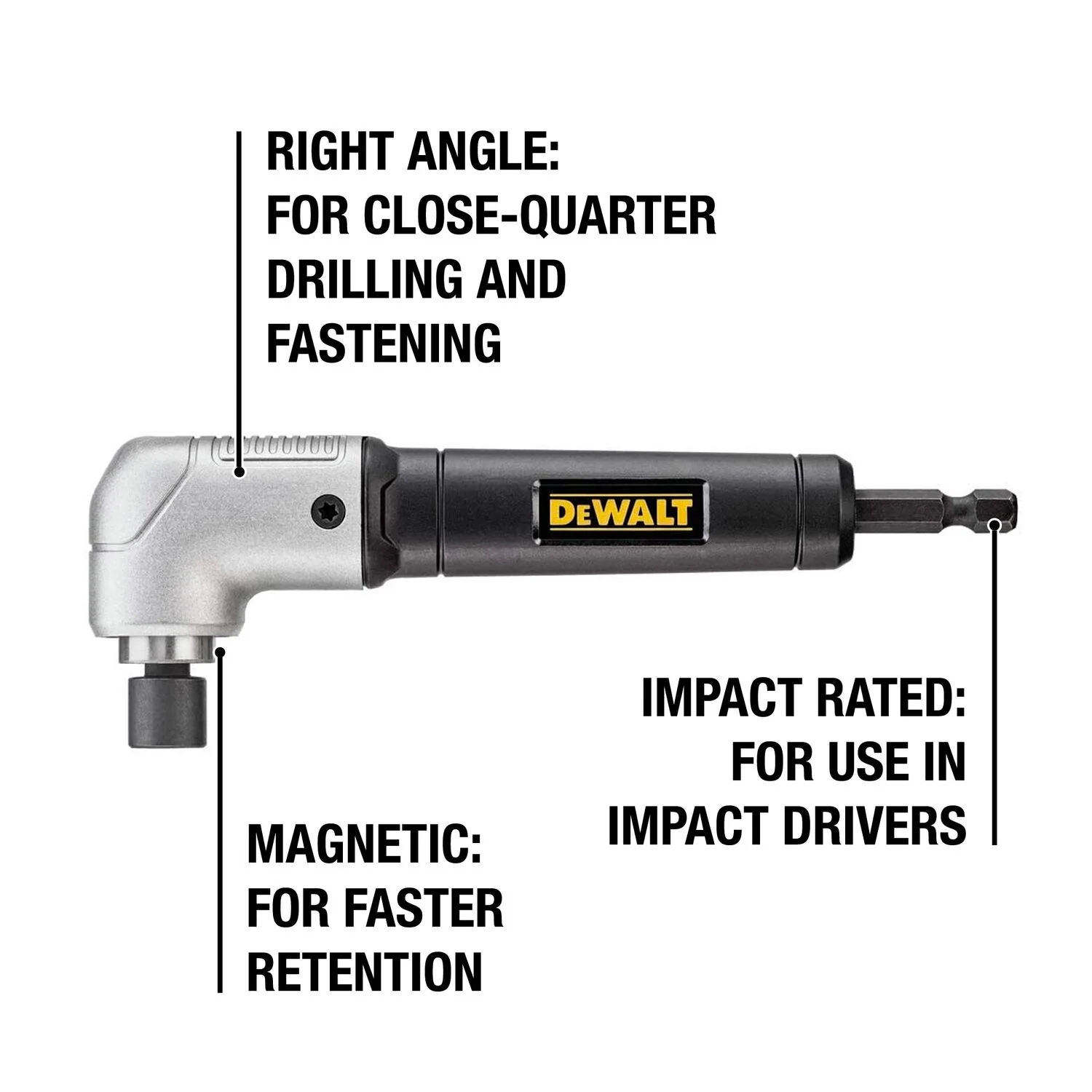 DEWALT DWARA120, RIGHT ANGLE ATTACHMENT - IMPACT READY - Image 3