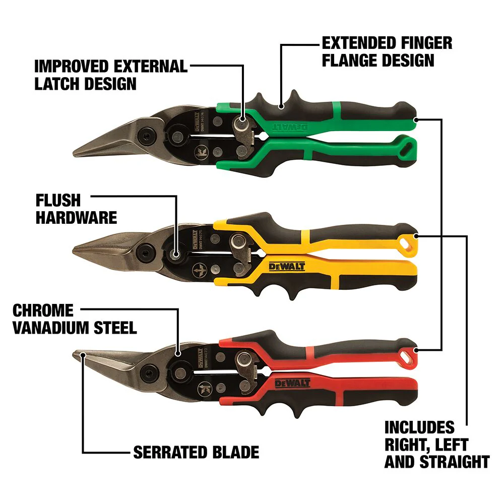 DEWALT DWHT14676, 3 pc Aviation Snips - Image 6