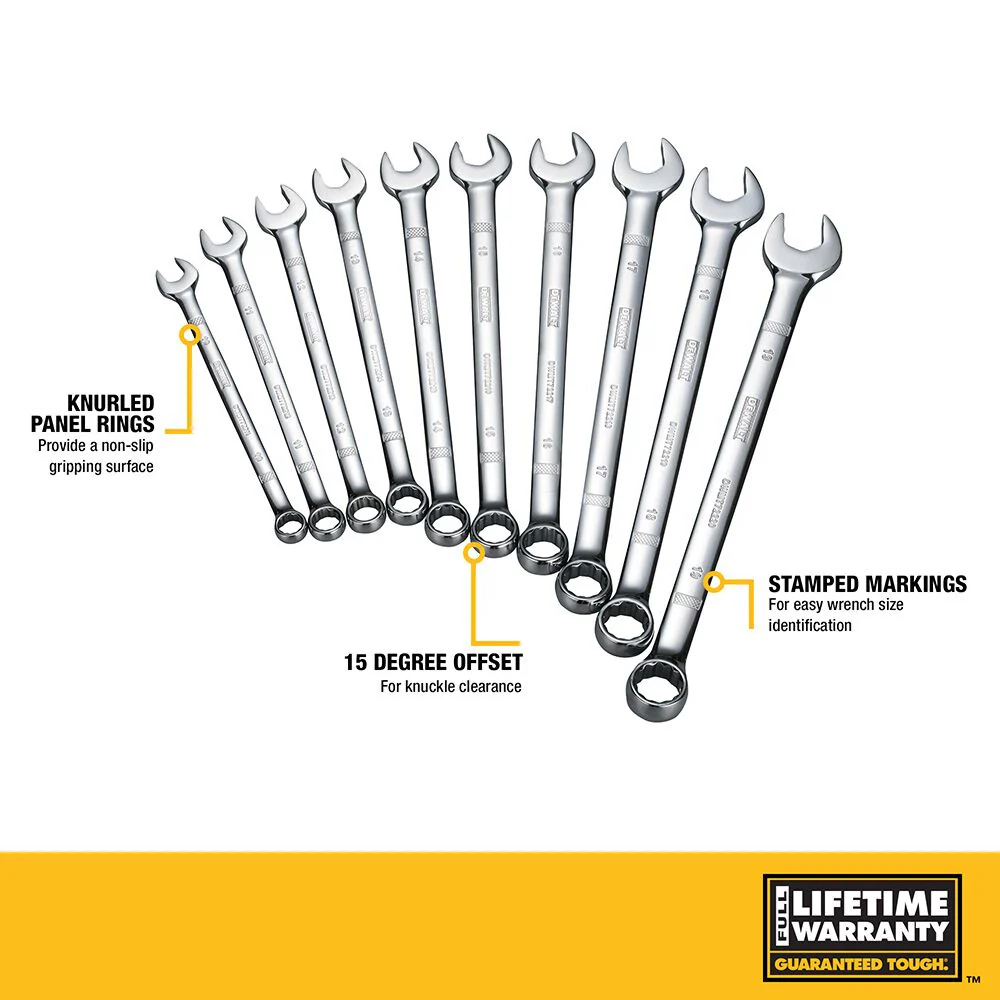 DEWALT DWMT72166, 10 Piece Combination Metric Wrench Set - Image 2