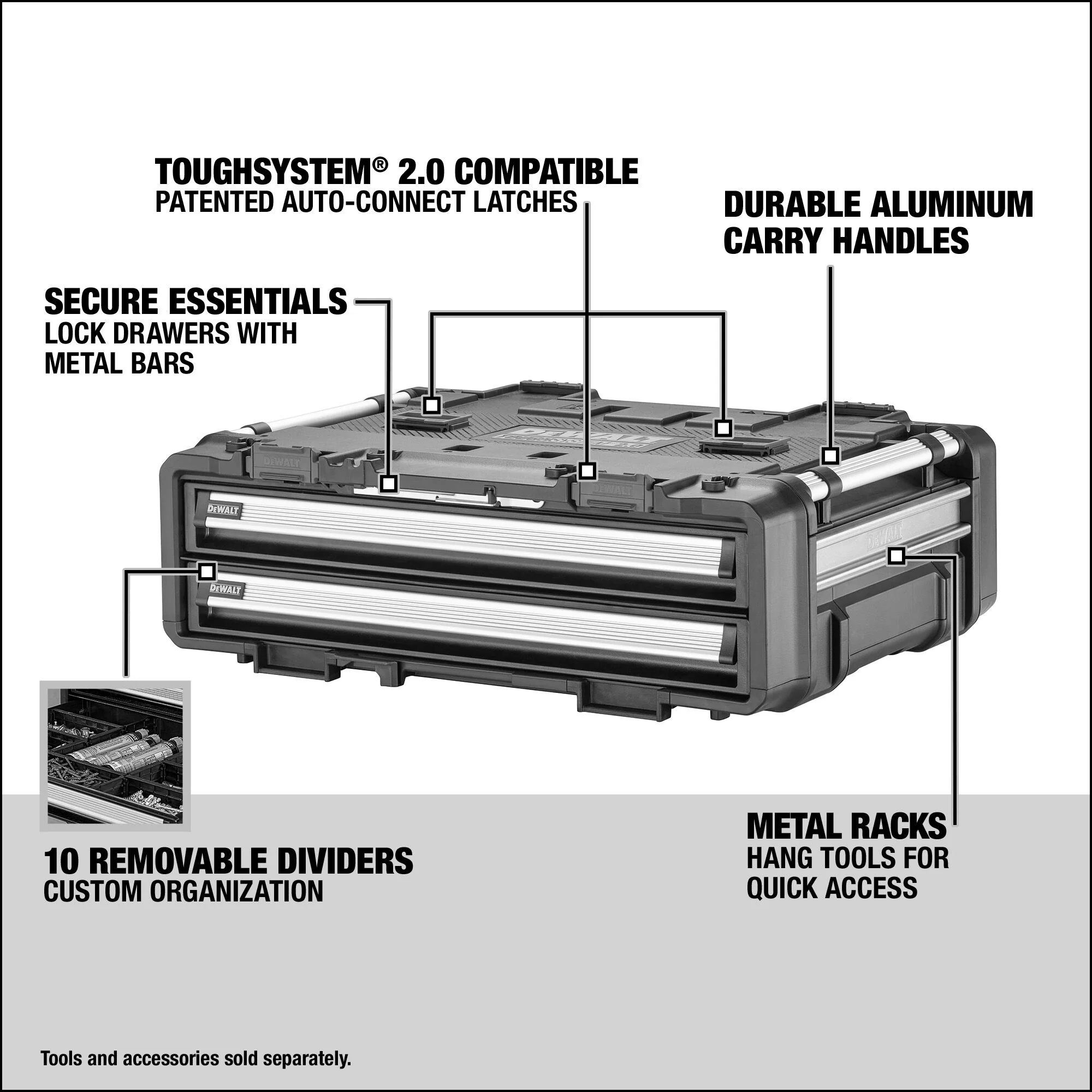 DEWALT DWST08520, TOUGHSYSTEM 2.0 DXL 30in 2 Drawers - Image 8